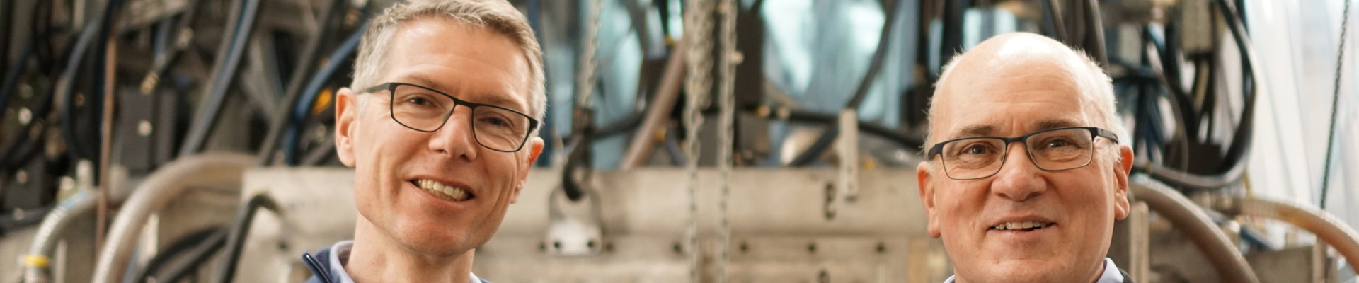 Casper Peeters, CEO, And Axel Schönecker, CTO, In Front Of The E Magy Pilot Production Line Producing Nano Porous Silicon For Hi